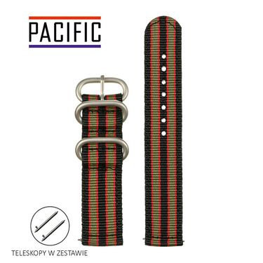 PASEK N02 - N96/SL - WIELOKOLOROWY / SREBRNY - 22MM