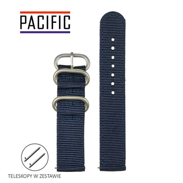 PASEK N02 - 5/SL - GRANATOWY / SREBRNY - 20MM