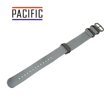 PASEK PARCIANY N01 - 7/B - SZARY / CZARNY - 18MM