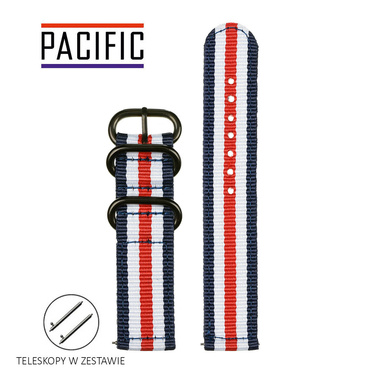 PASEK N02 - N94/B - WIELOKOLOROWY / CZARNY - 22MM