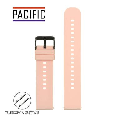 PASEK U27 - 14/BL - RÓŻOWY / CZARNY - 22mm