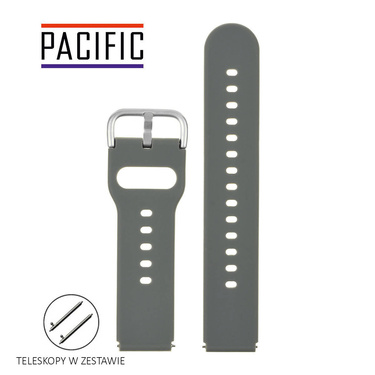 PASEK U01 - 7/S - CIEMNY SZARY / SREBRNY - 20MM