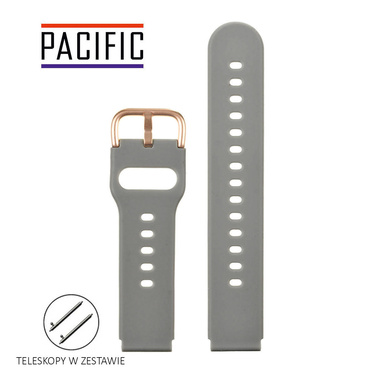 PASEK U01 - 7/RG - CIEMNY SZARY / RÓŻOWY ZŁOTY - 22MM