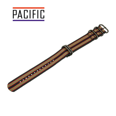 PASEK PARCIANY N01 - N96/B - WIELOKOLOROWY / CZARNY - 20MM