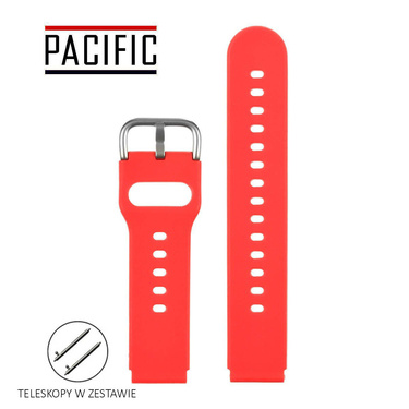 PASEK U01 - 6/S - CZERWONY / SREBRNY - 18MM