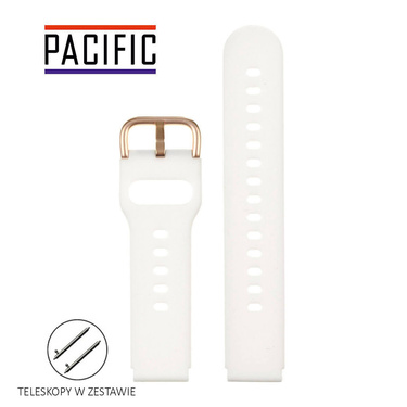 PASEK U01 - 22/RG - BIAŁY / RÓŻOWY ZŁOTY - 22MM