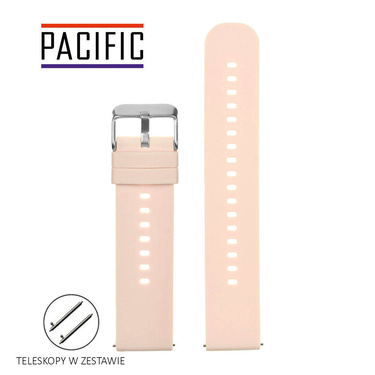 PASEK U27 - 13/SL - JASNY RÓŻ / SREBRNY - 22mm