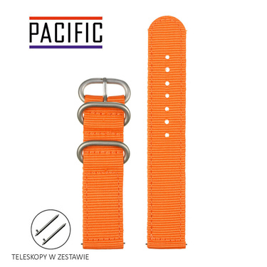 PASEK N02 - 12 - POMARAŃCZOWY / KLAMRA SREBRNA