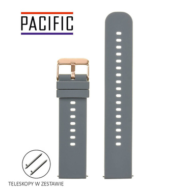 PASEK U27 - 7/RG - CIEMNY SZARY / RÓŻOWE ZŁOT - 18mm