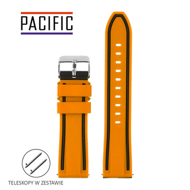 PASEK U14 - 12.1 - POMARAŃCZOWY / CZARNY - 22MM