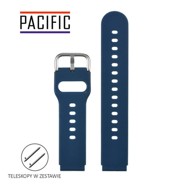 PASEK U01 - 5/S - GRANATOWY / SREBRNY - 18MM