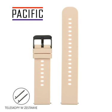 PASEK U27 - 23/G - KREMOWY / CZARNY - 22mm