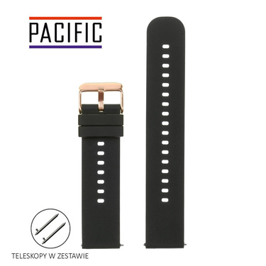 PASEK U27 - 1/RG - CZARNY / RÓŻOWE ZŁOTO - 18mm