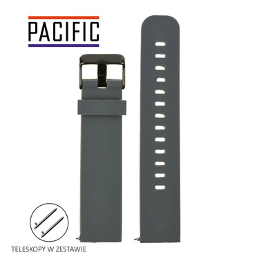 PASEK U15 - 7/B - CIEMNY SZARY / CZARNY - 22MM