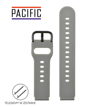 PASEK U01 - 7/B - CIEMNY SZARY / CZARNY - 22MM