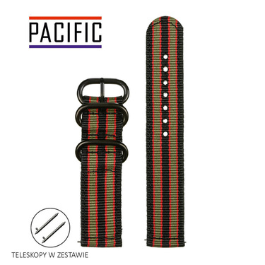 PASEK N02 - N96/B - WIELOKOLOROWY / CZARNY - 22MM