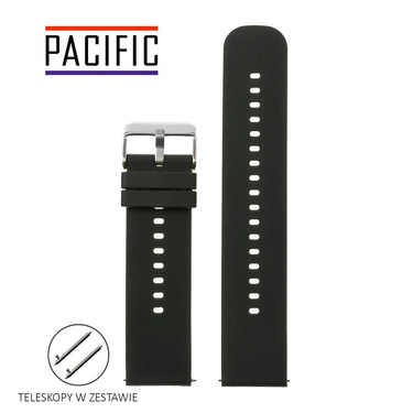 PASEK U27 - 1/SL - CZARNY / SREBRNY - 22mm