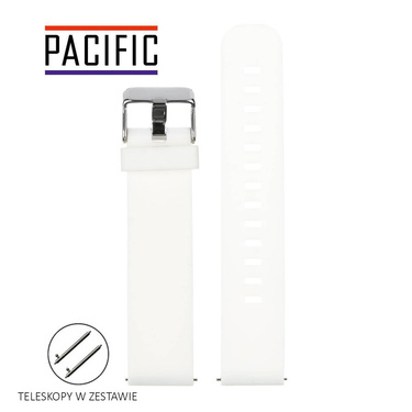 PASEK U15 - 22/S - BIAŁY / SREBRNY - 24MM