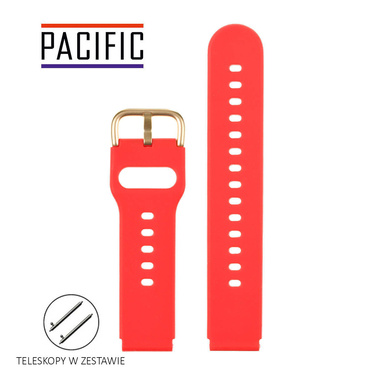 PASEK U01 - 6/G - CZERWONY / ZŁOTY - 22MM