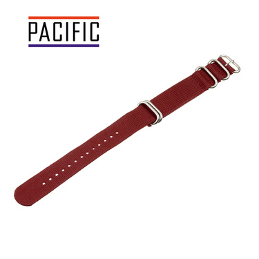 PASEK PARCIANY N01 - 4/S - BORDOWY / SREBRNY - 18MM