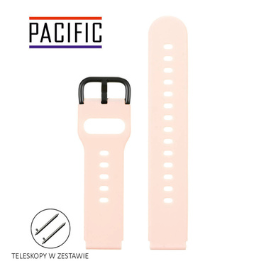 PASEK U01 - 13/B - JASNY RÓŻOWY / CZARNY - 22MM