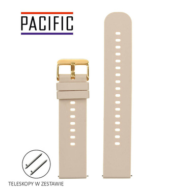 PASEK U27 - 17/G - BEŻOWY / ZŁOTY - 18mm