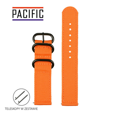 PASEK N02 - 12/B - POMARAŃCZOWY / CZARNY - 24MM