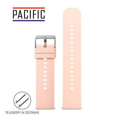 PASEK U27 - 14/SL - RÓŻOWY / SREBRNY - 18mm