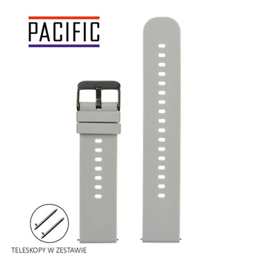 PASEK U27 - 32/BL - JASNY SZARY / CZARNY - 22mm