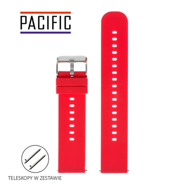 PASEK U27 - 6/SL - CZERWONY / SREBRNY - 18mm