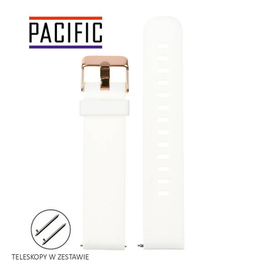 PASEK U15 - 22/RG - BIAŁY / RÓŻOWY ZŁOTY - 24MM