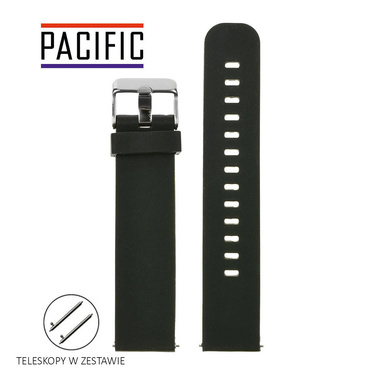 PASEK U15 - 1/S - CZARNY / SREBRNY - 20MM