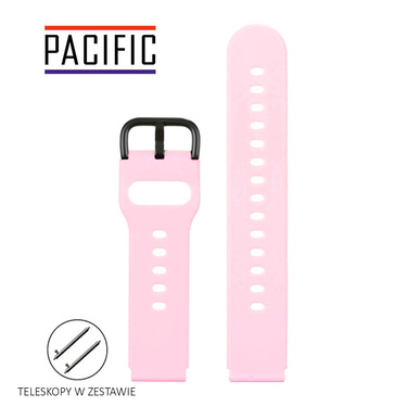 PASEK U01 - 25/B - RÓŻOWY / CZARNY - 22MM