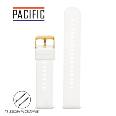 PASEK U27 - 22/G - BIAŁY / ZŁOTY - 18mm