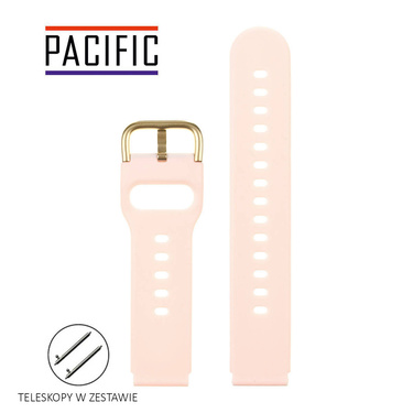 PASEK U01 - 13/G - JASNY RÓŻOWY / ZŁOTY - 22MM